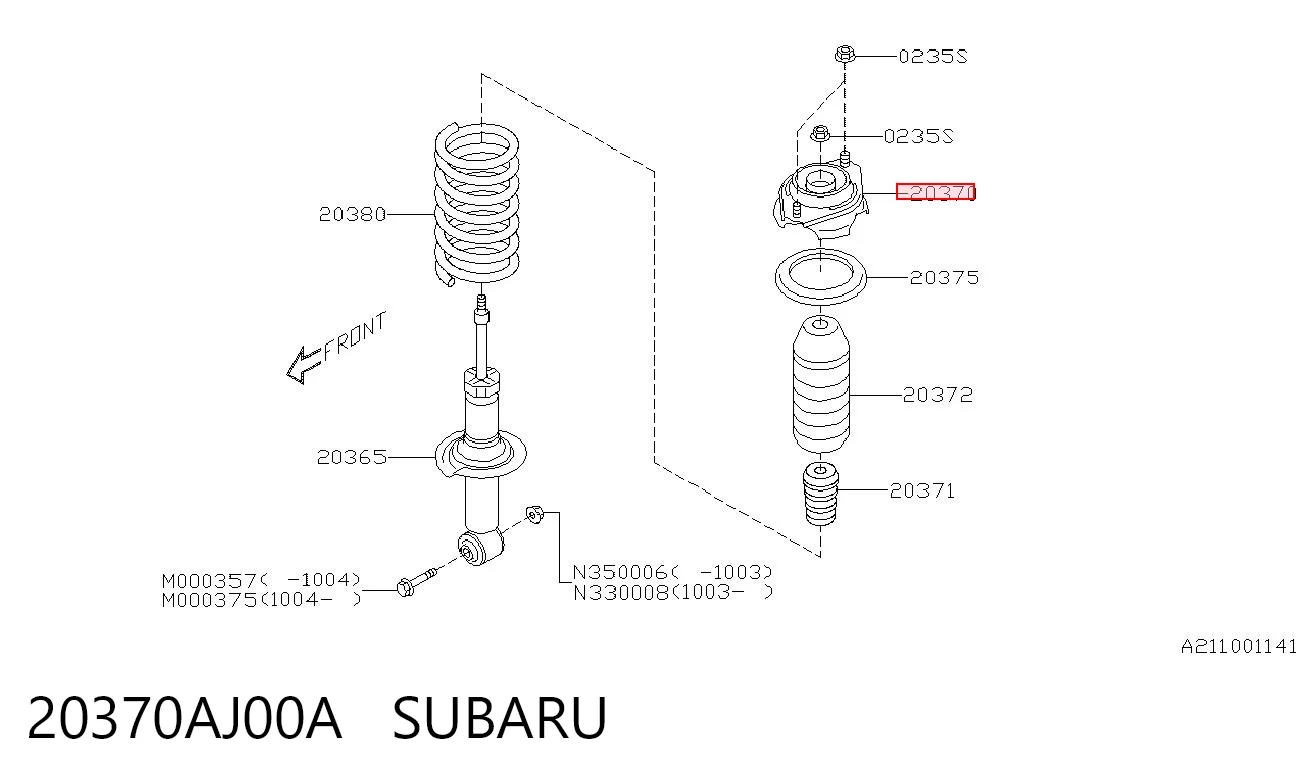 20370AJ00A Subaru Опора амортизатора