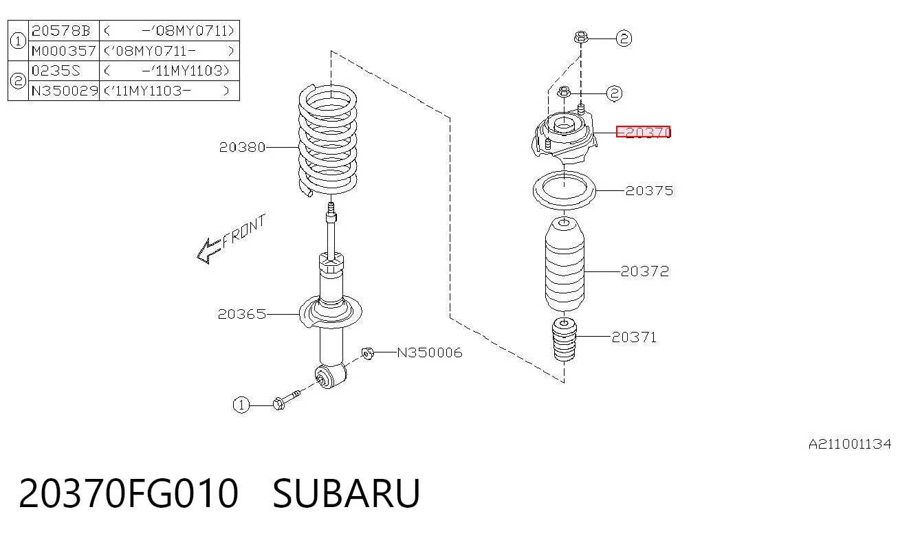 Опора амортизатора на Subaru Impreza III GH