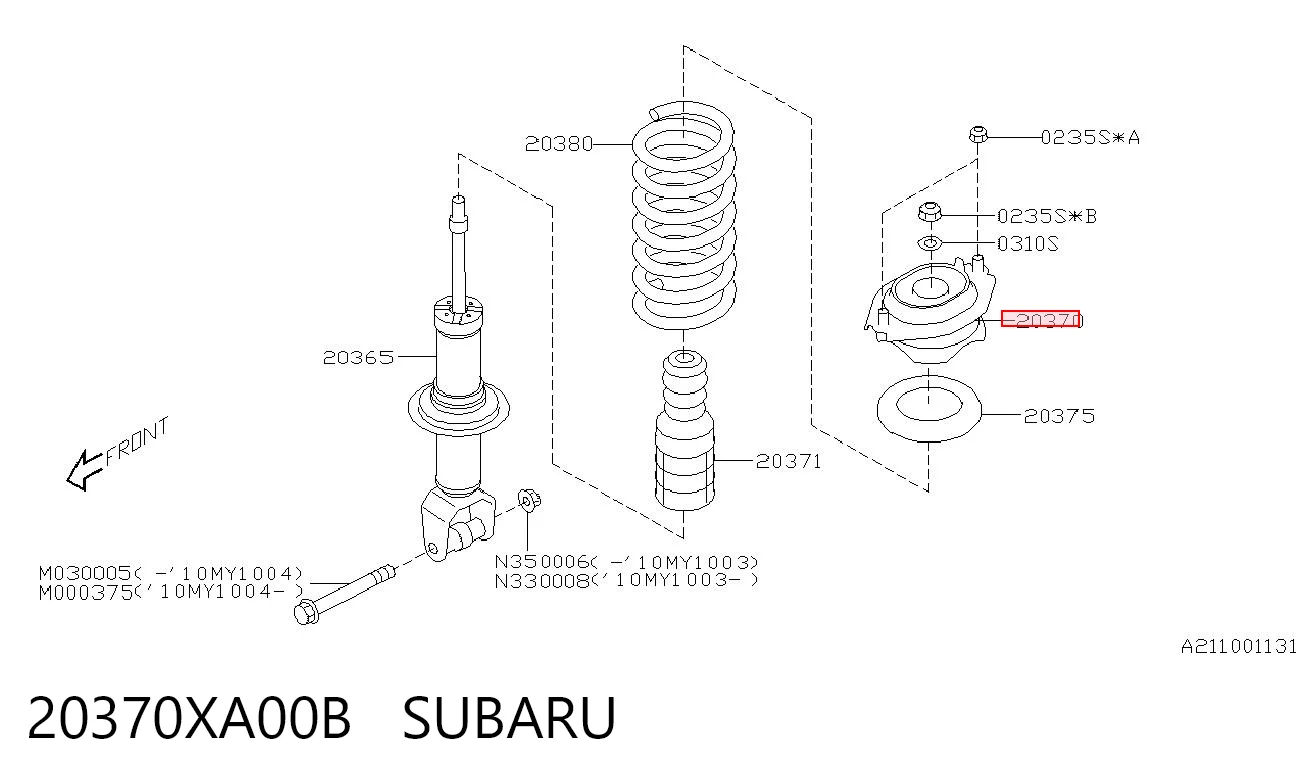 20370XA00B Subaru Опора амортизатора