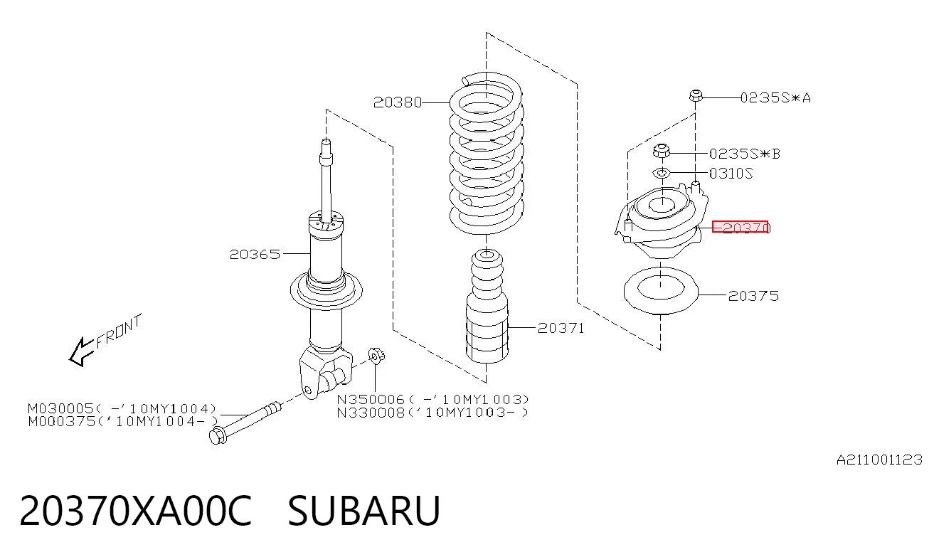 20370XA00C Subaru Опора амортизатора