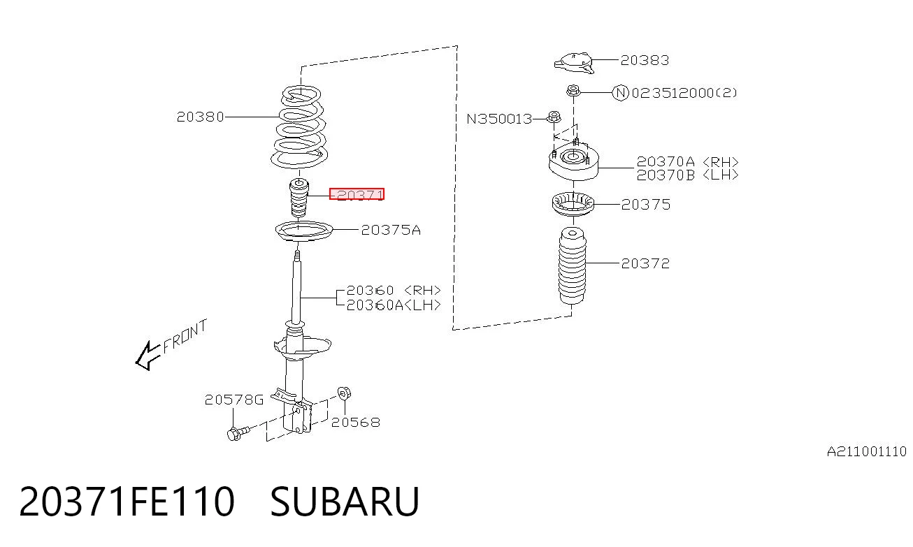 20371FE110 Subaru Пыльники и отбойники амортизатора