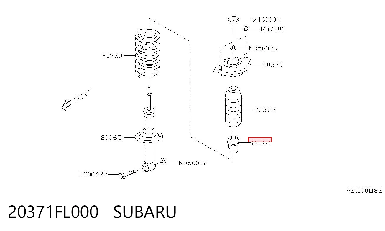 20371FL000 Subaru Буфер амортизатора заднего