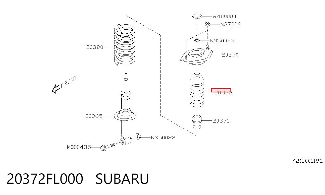 20372FL000 Subaru Пыльник заднего амортизатора
