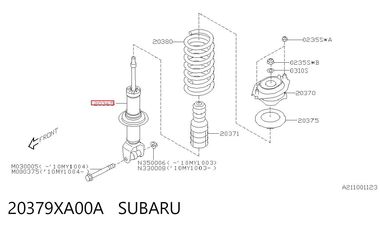 20379XA00A Subaru Амортизаторы задние