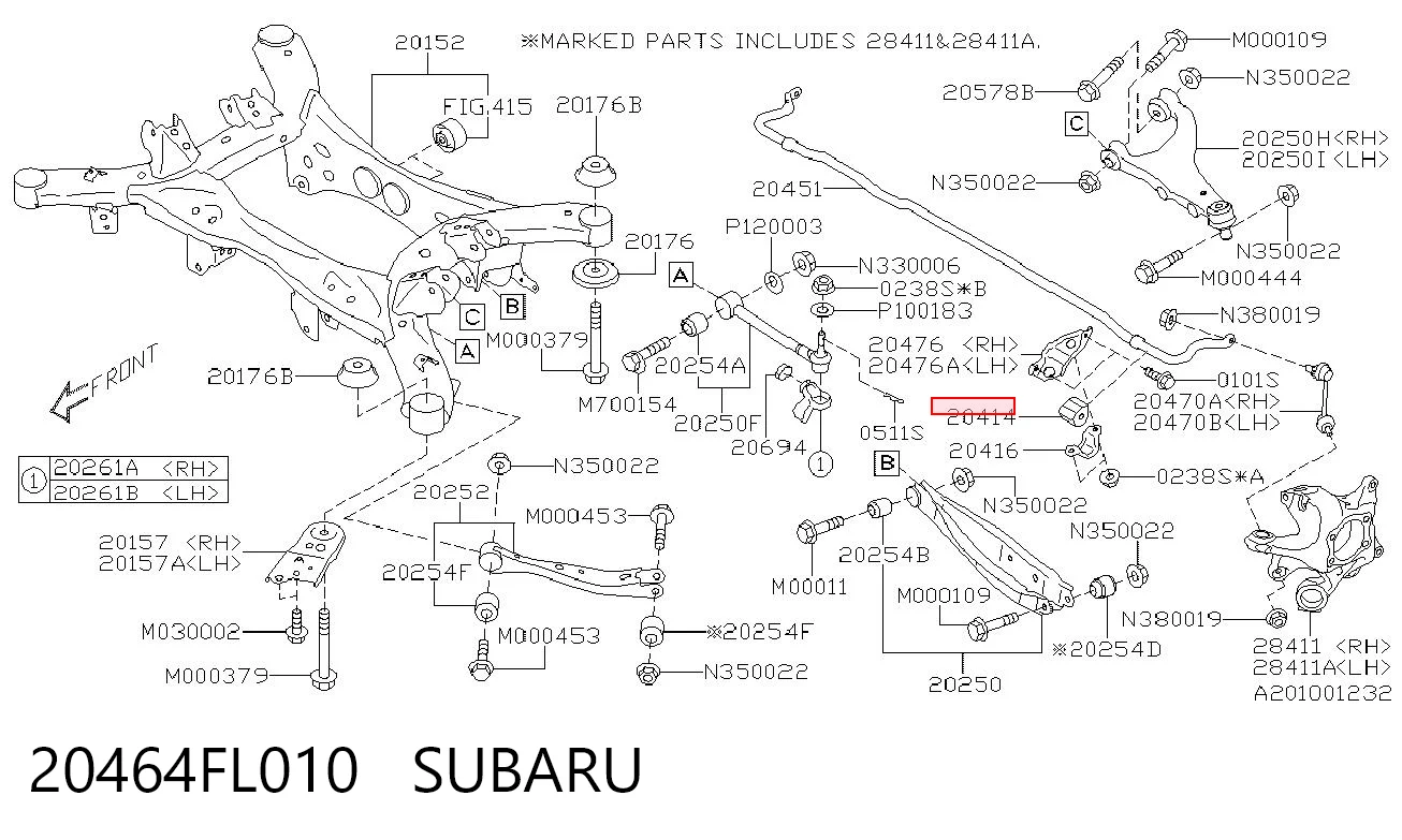 Прокладка стабильзатора заднего на Subaru Forester V S14, SK