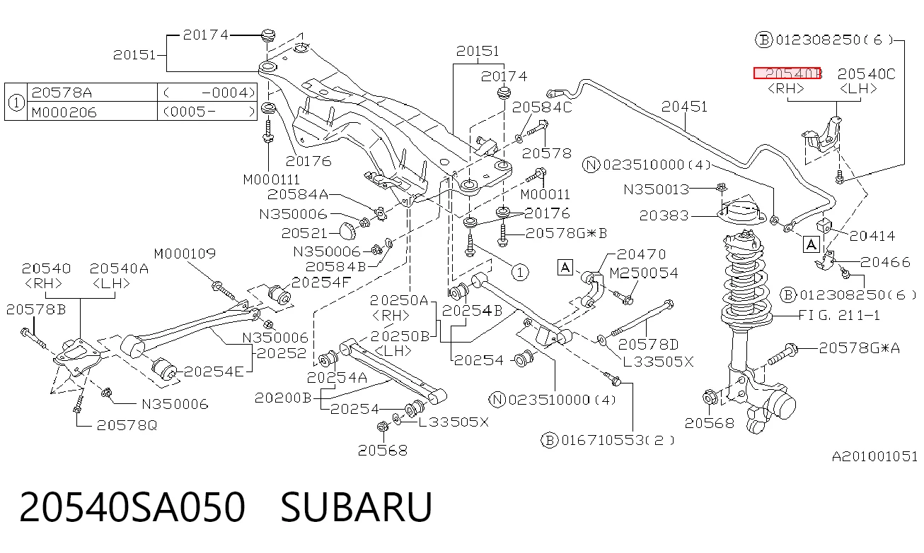 20540SA050 Subaru 