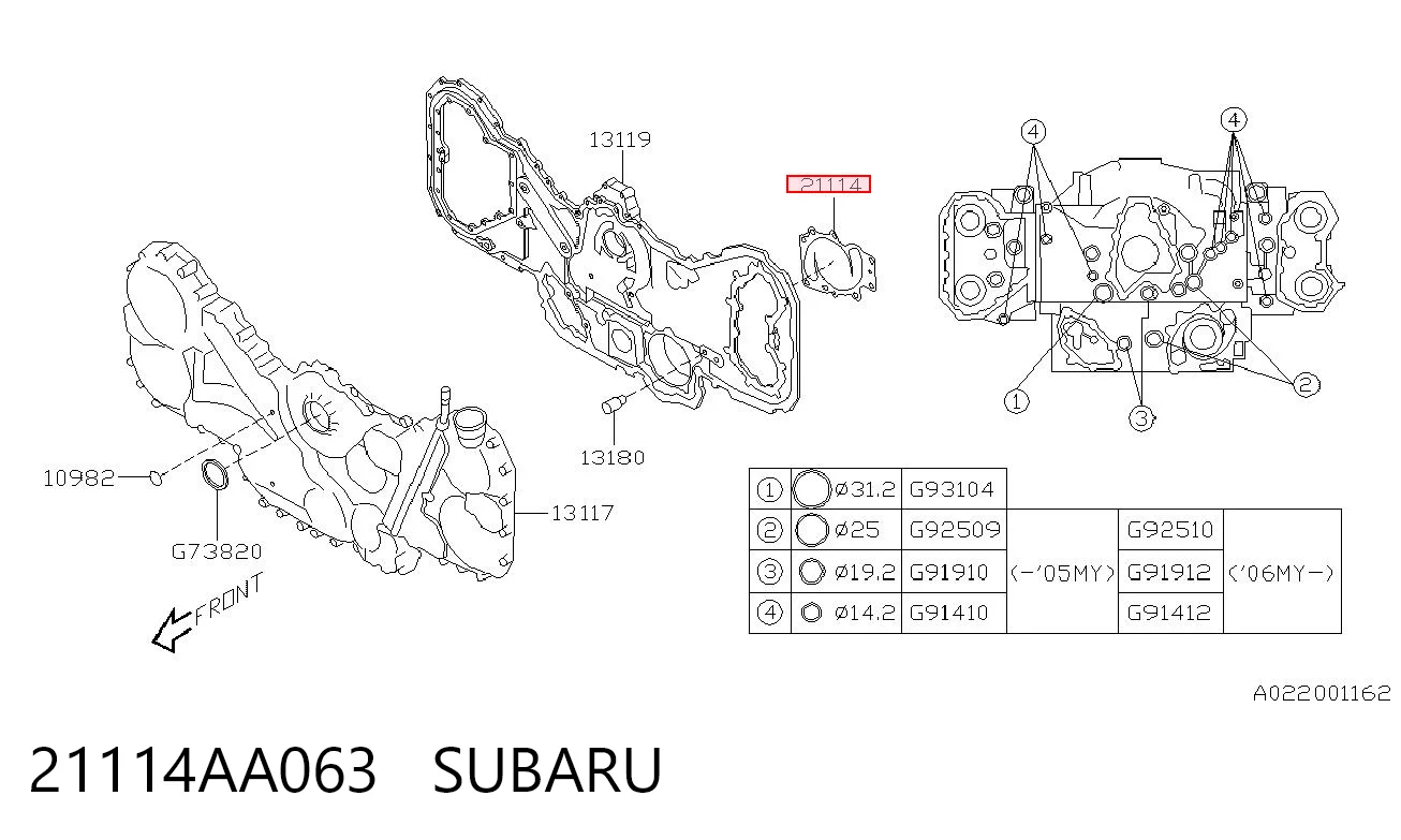21114AA063 Subaru Прокладка водяного насоса