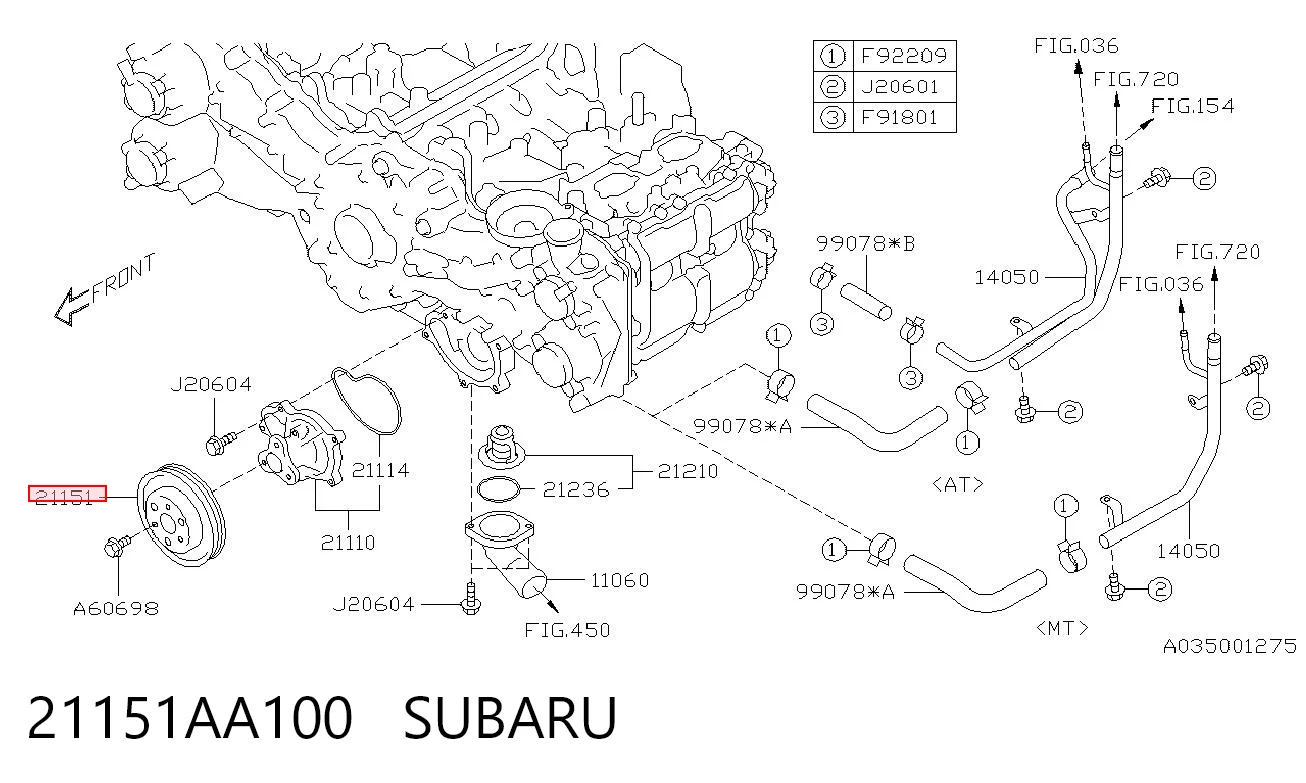 21151AA100 Subaru 