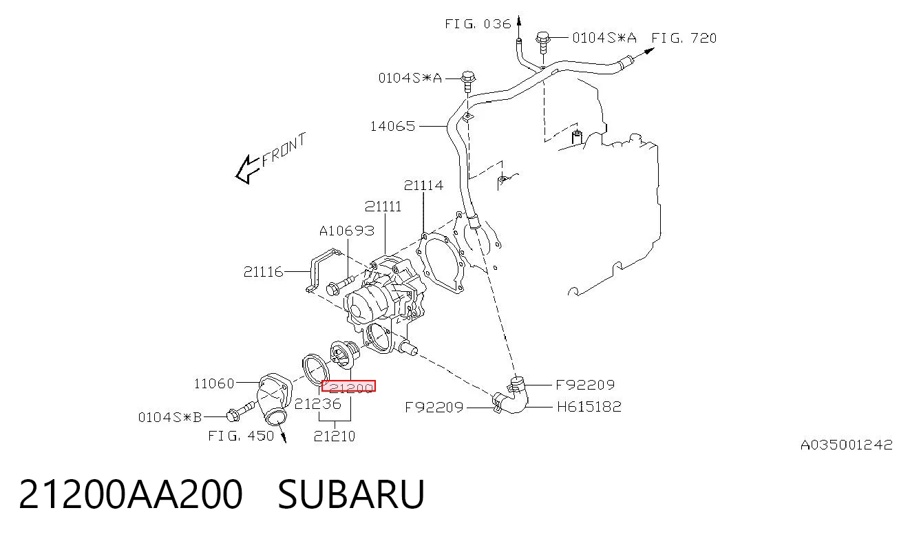 21200AA200 Subaru Авто термостат