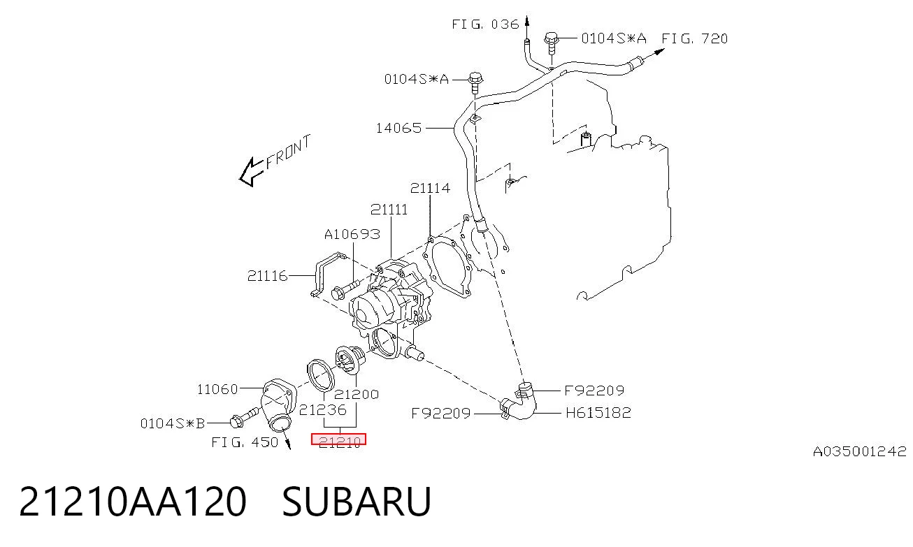 21210AA120 Subaru Авто термостат