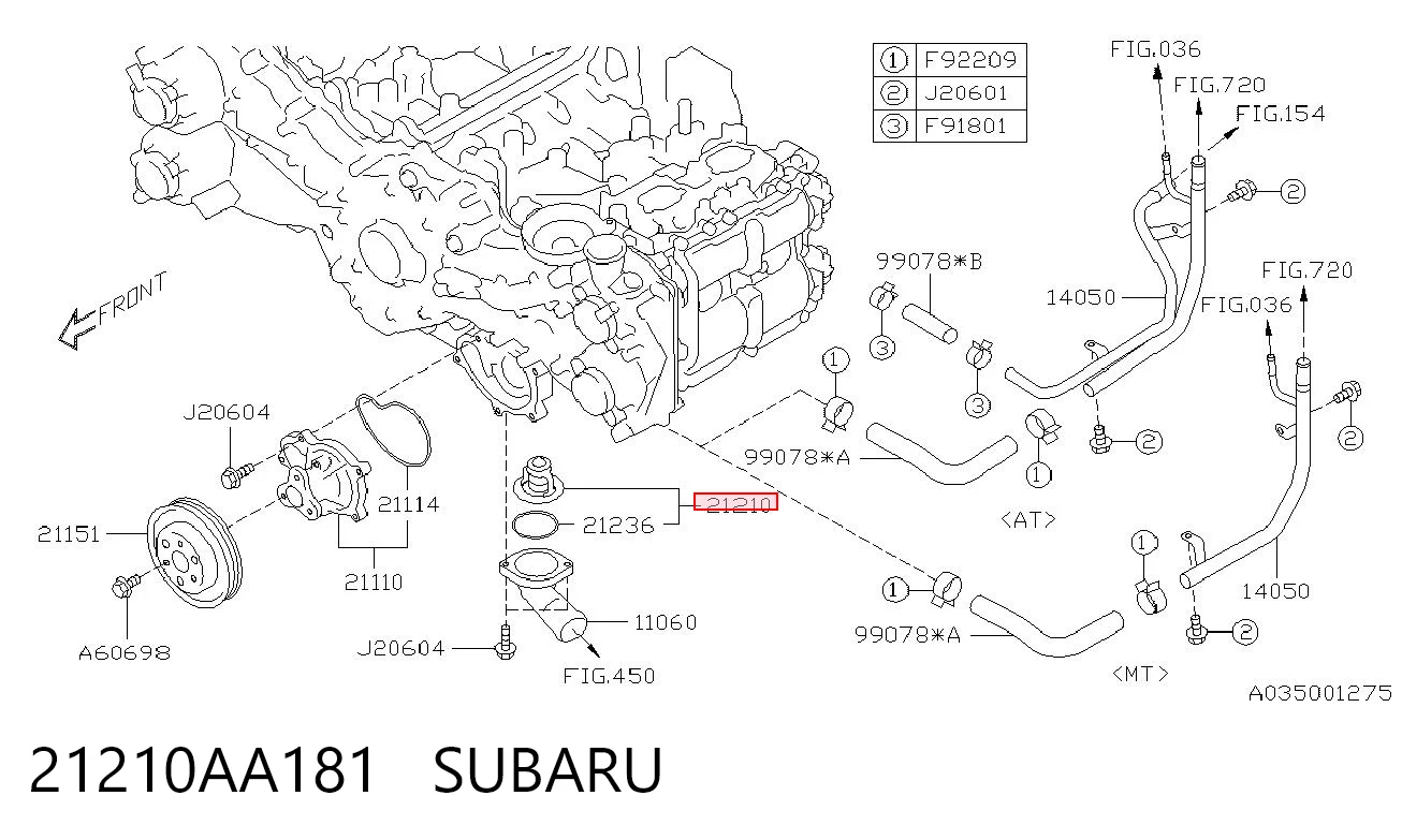 21210AA181 Subaru Авто термостат