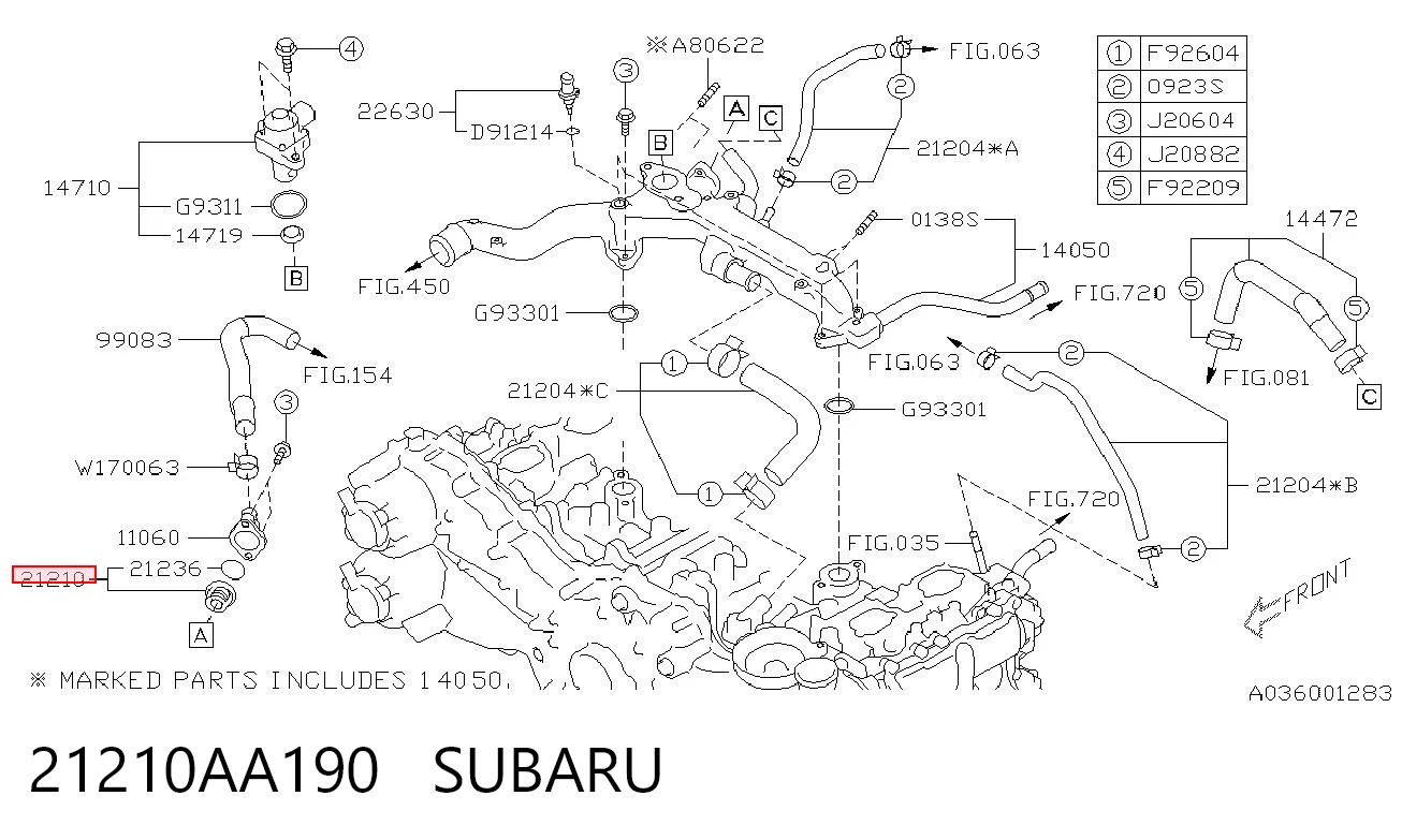 21210AA190 Subaru 