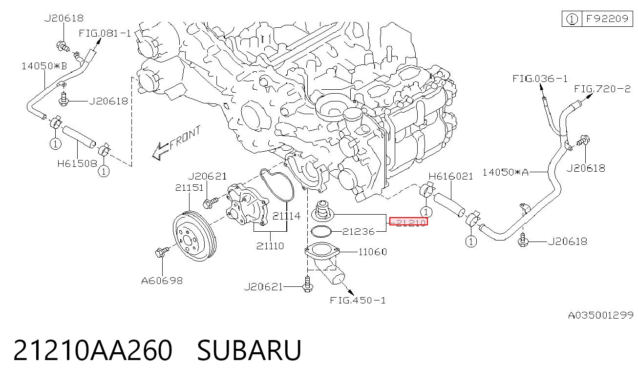 Авто термостат на Subaru Outback V B15, BS