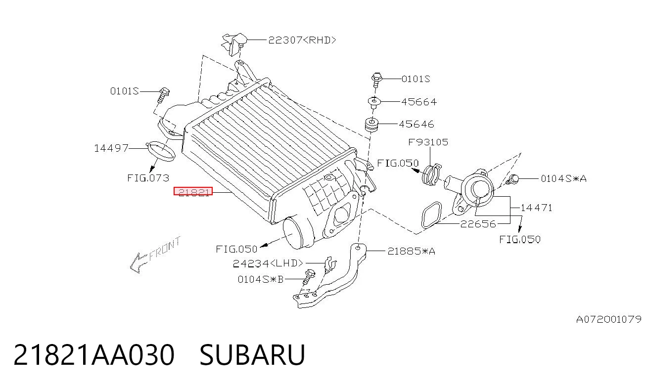 21821AA030 Subaru Охладитель наддувочного воздуха