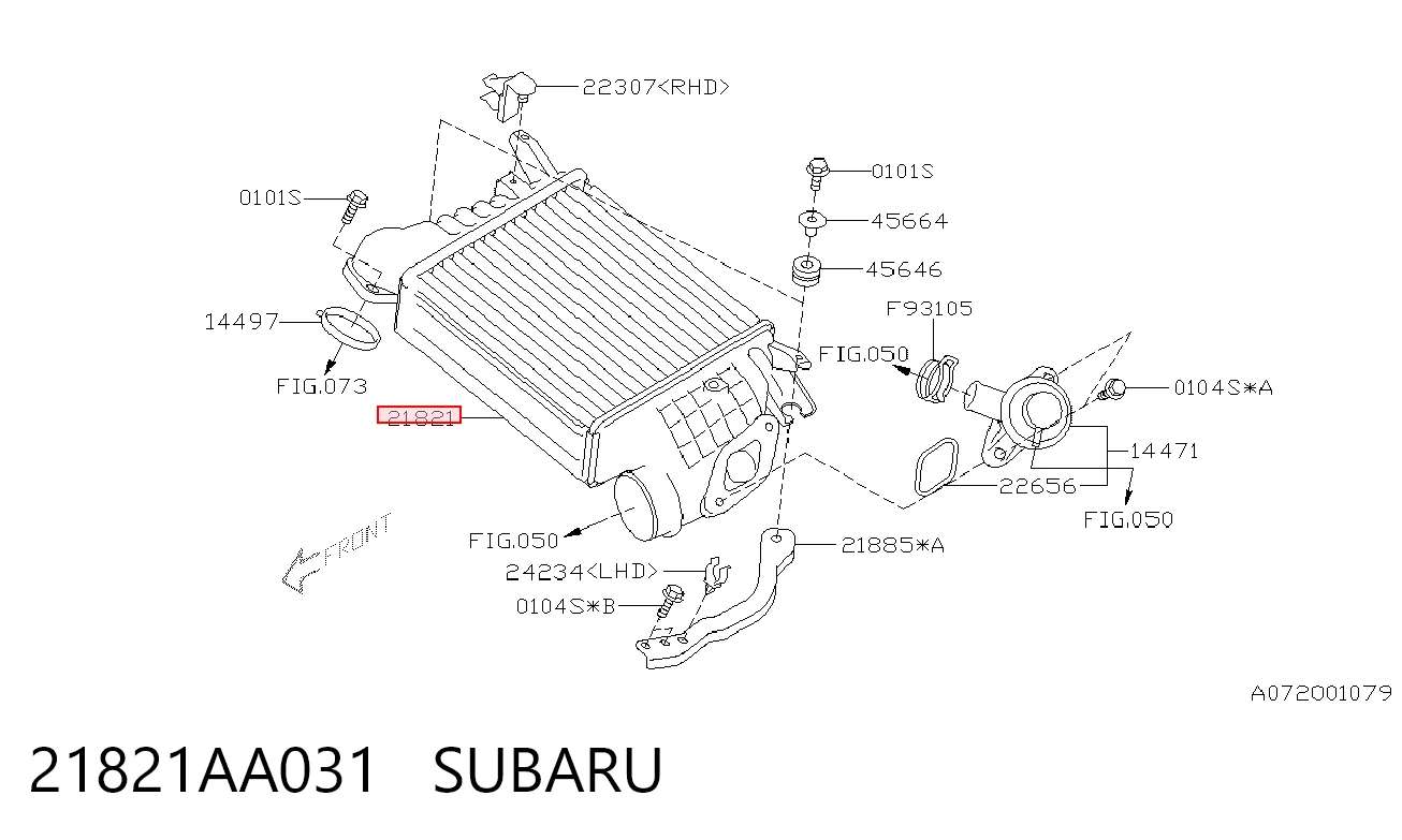 21821AA031 Subaru Охладитель наддувочного воздуха