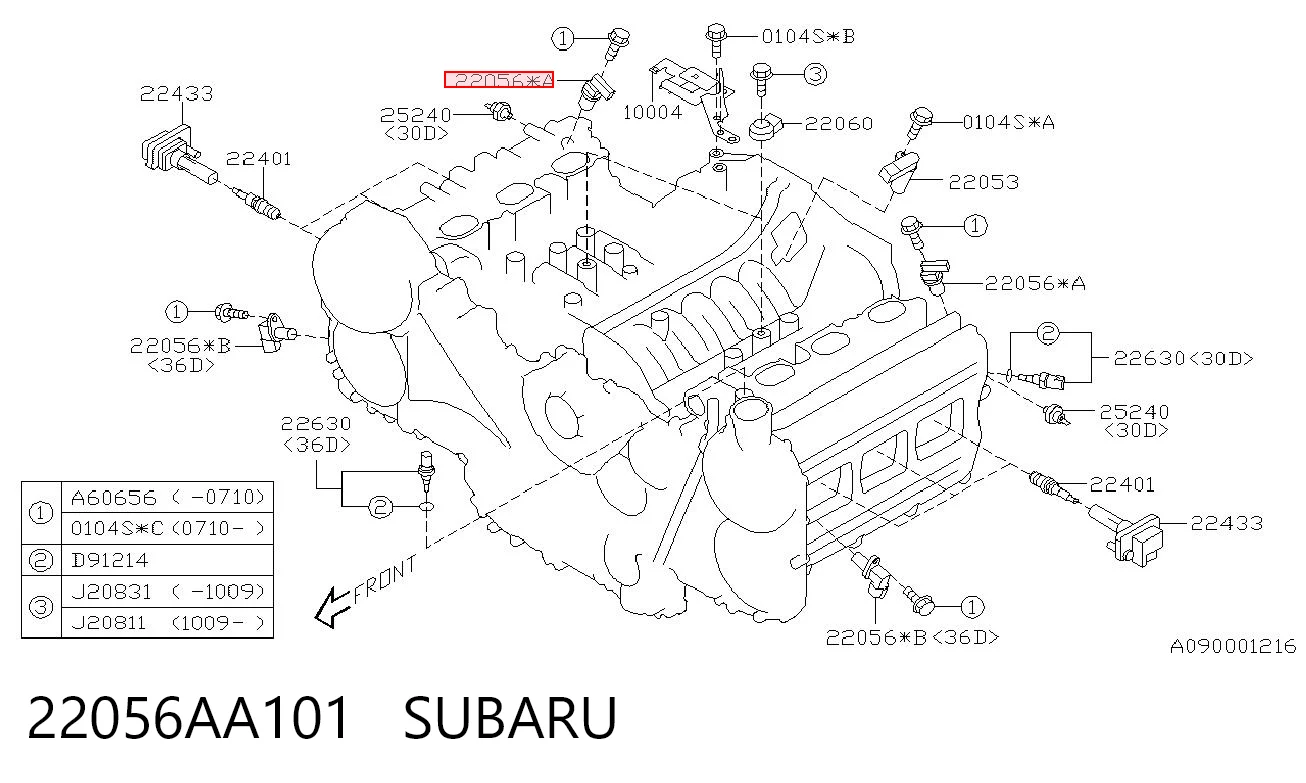 22056AA101 Subaru Датчик распределительного вала