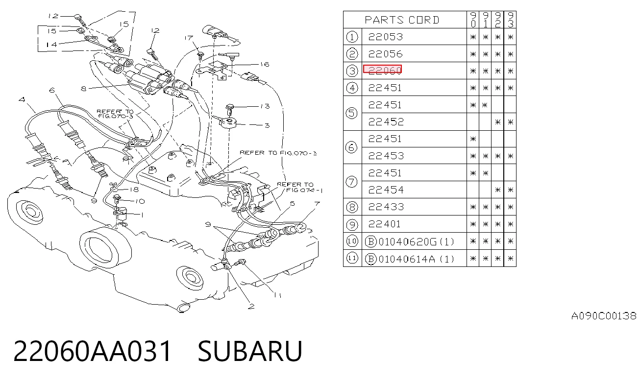 Датчик самовоспламенения на Subaru Legacy I BC