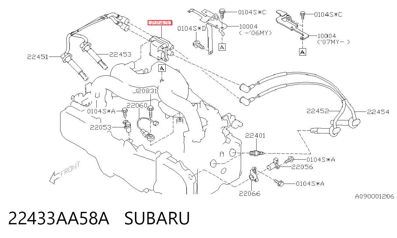 22433AA58A Subaru Катушка зажигания