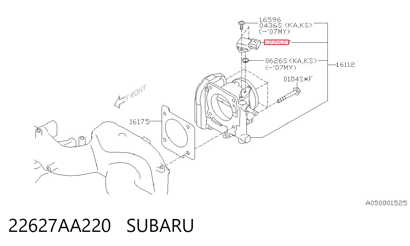 22627AA220 Subaru Датчик давления воздуха