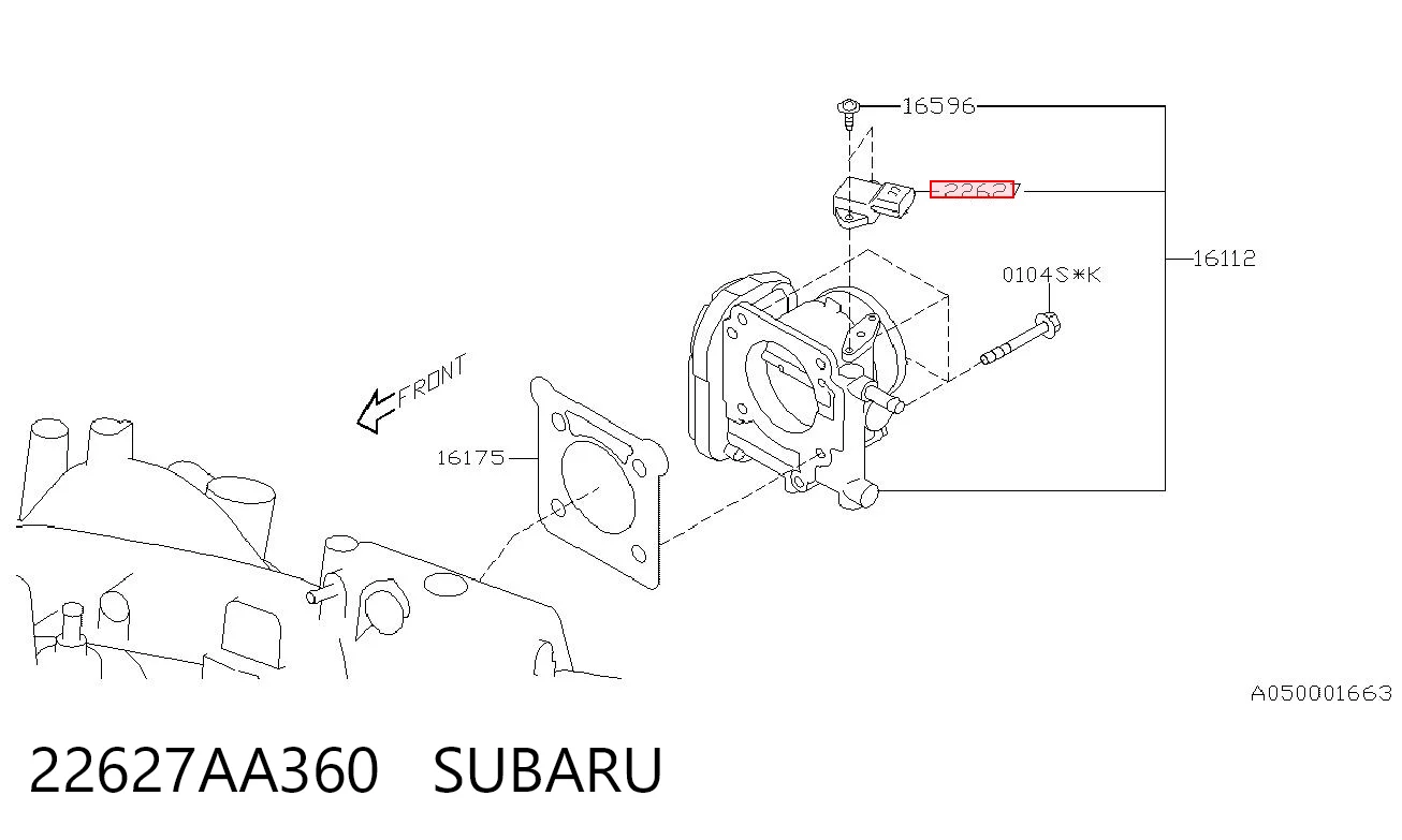22627AA360 Subaru Датчик давления воздуха