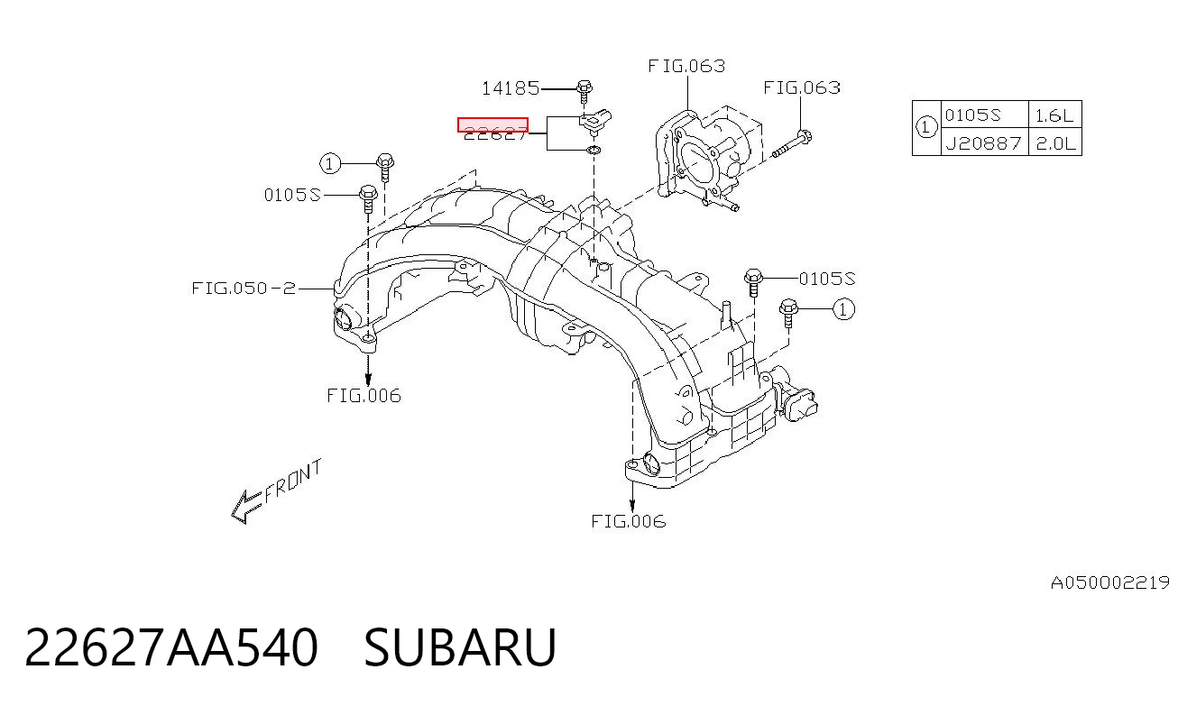 22627AA540 Subaru 