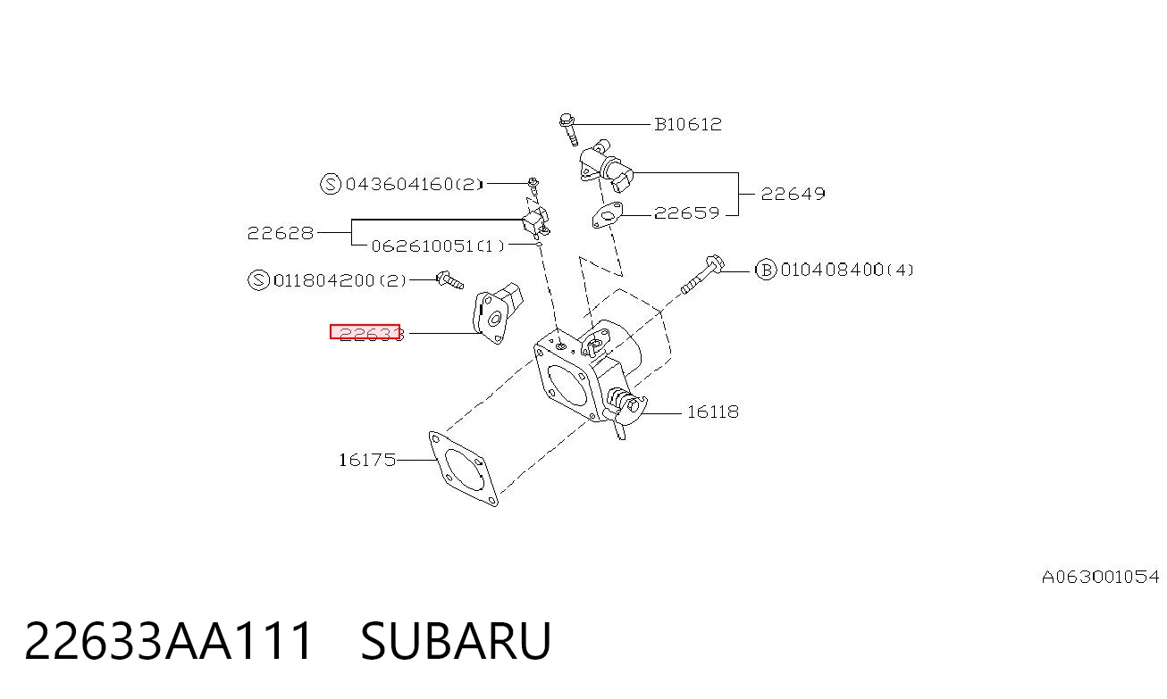 Датчик положения дроссельной заслонки на Subaru Legacy II BD, BG