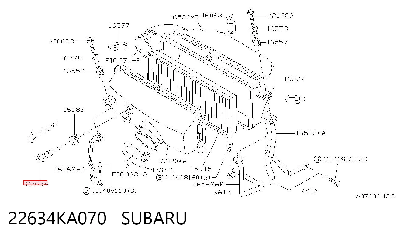 22634KA070 Subaru Датчик температуры воздуха на входе