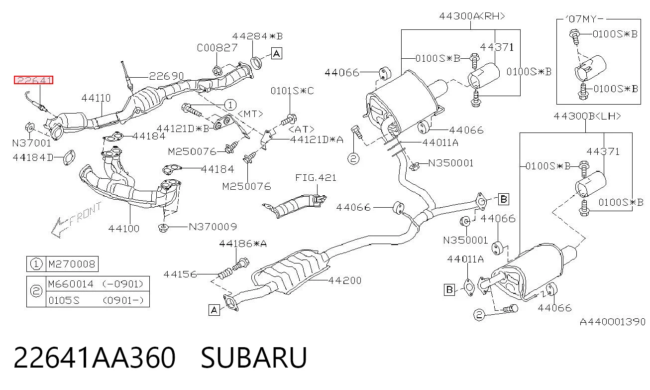 22641AA360 Subaru Лямбда-зонд, датчик кислорода до катализатора