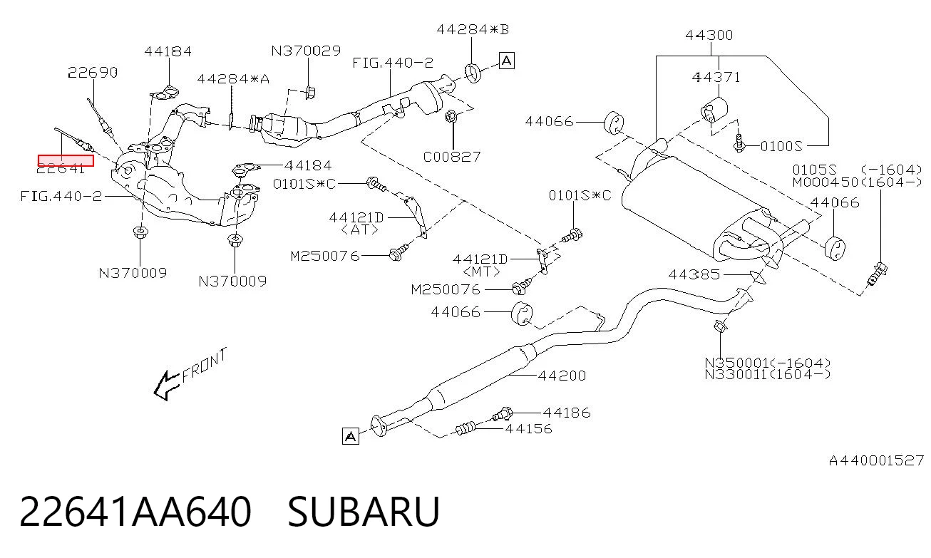 22641AA640 Subaru Лямбда-зонд, датчик кислорода до катализатора