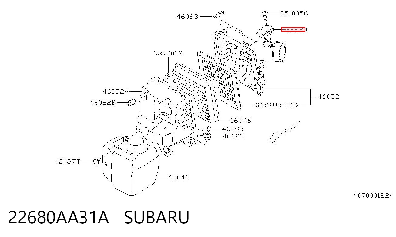 22680AA31A Subaru Датчик расхода воздуха