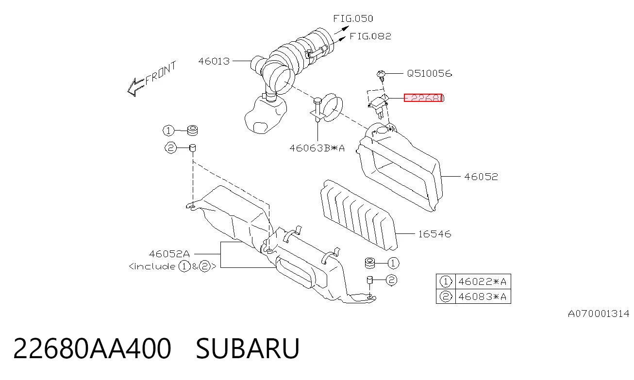 22680AA400 Subaru Датчик расхода воздуха