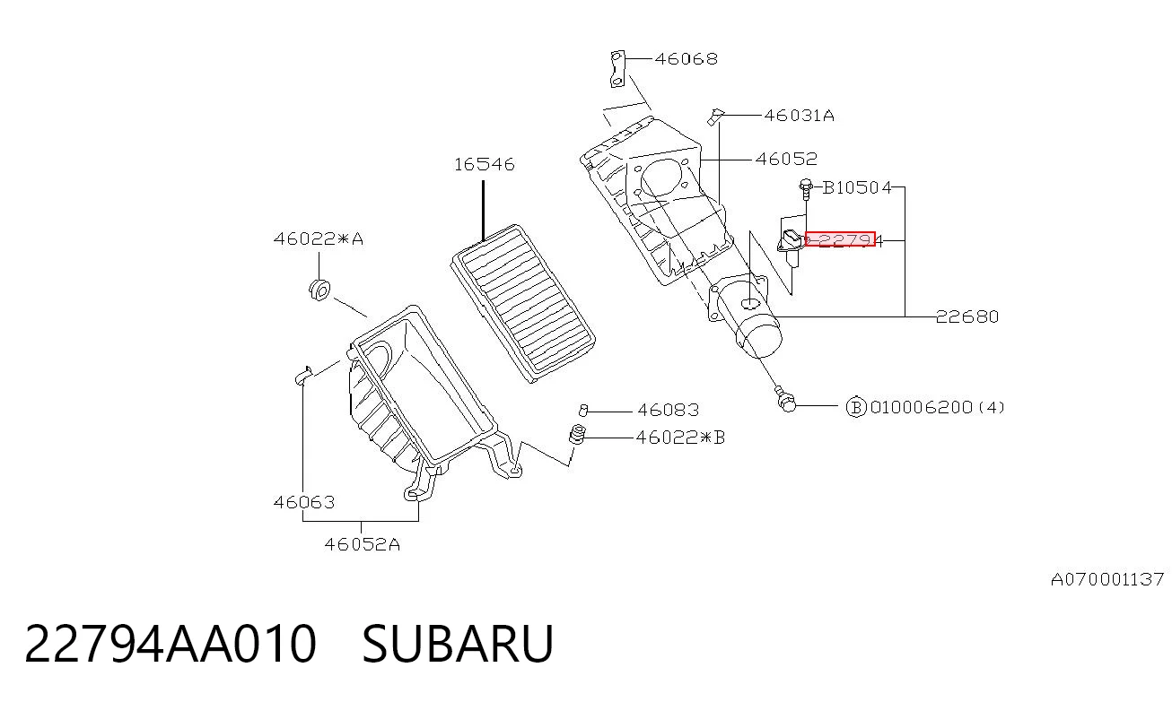 Датчик расхода воздуха на Subaru Impreza II GD