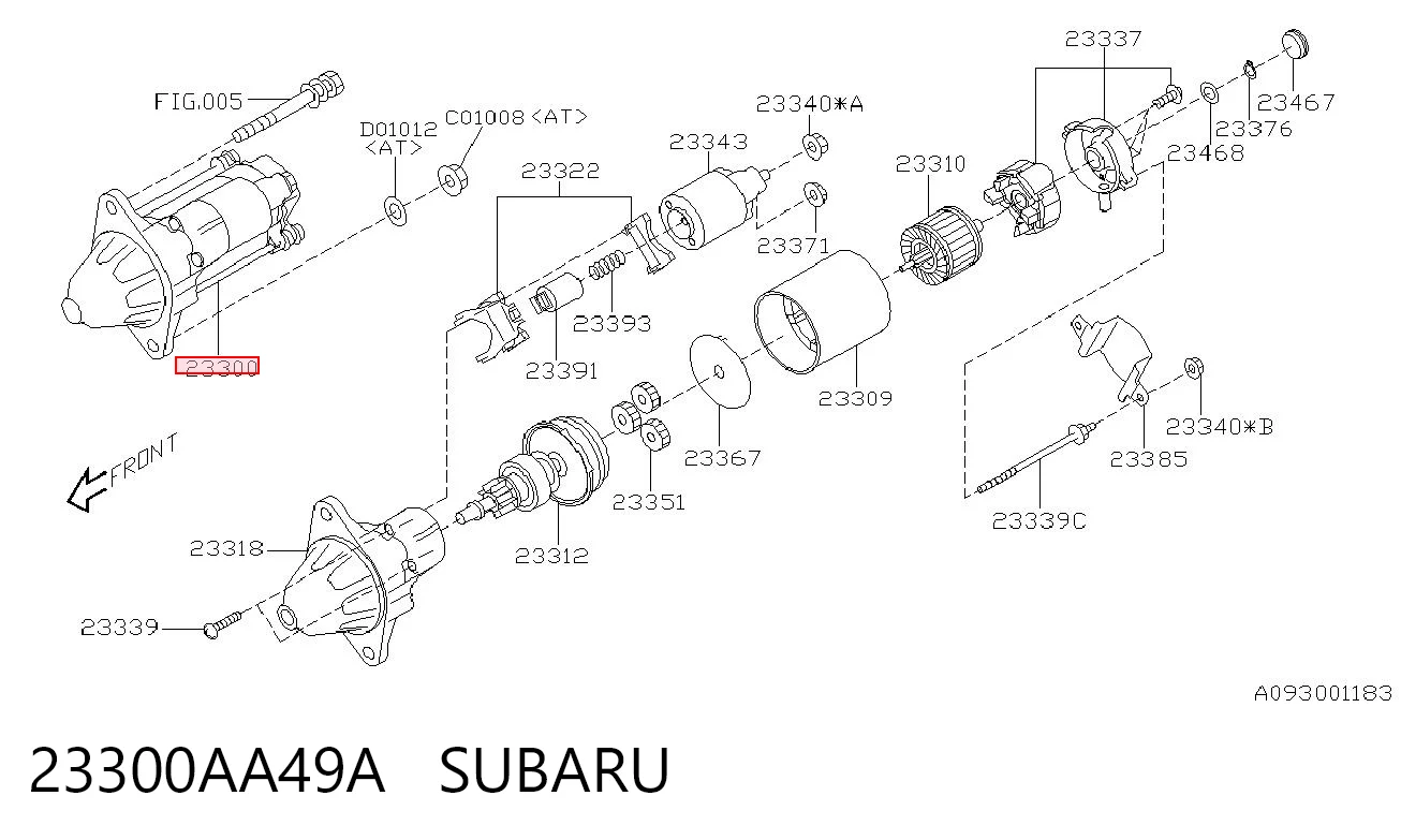 23300AA49A Subaru Стартер автомобиля