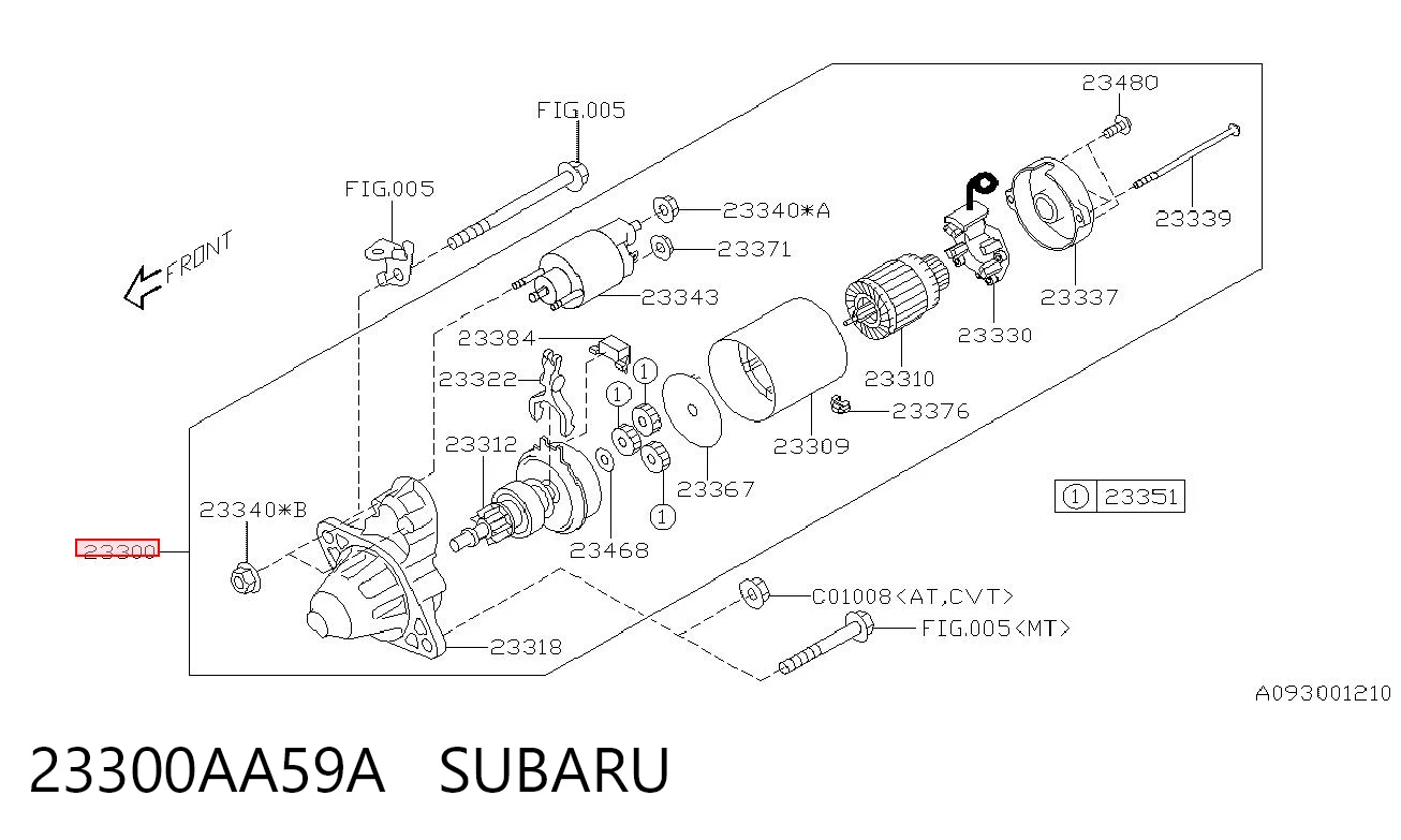 23300AA59A Subaru Стартер автомобиля