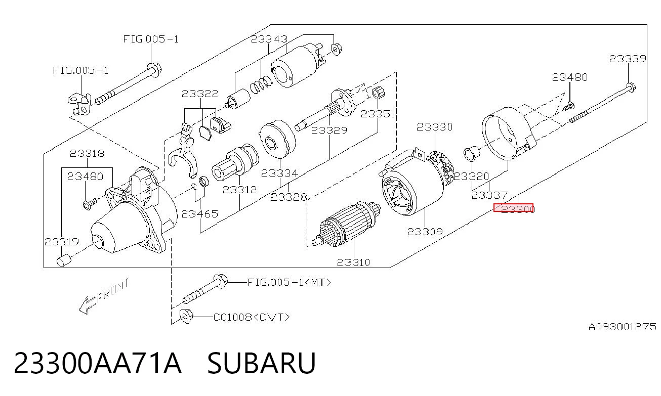 23300AA71A Subaru Стартер автомобиля