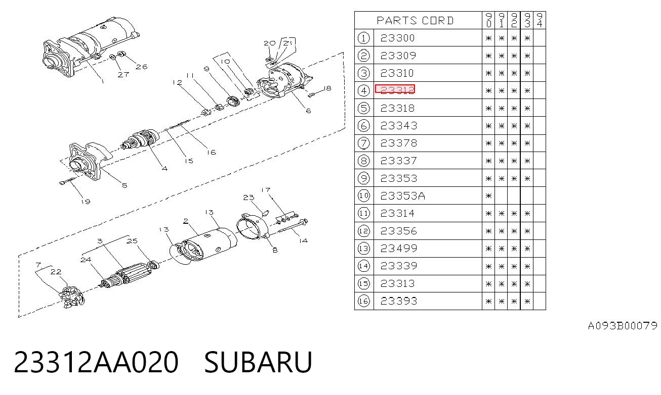 23312AA020 Subaru