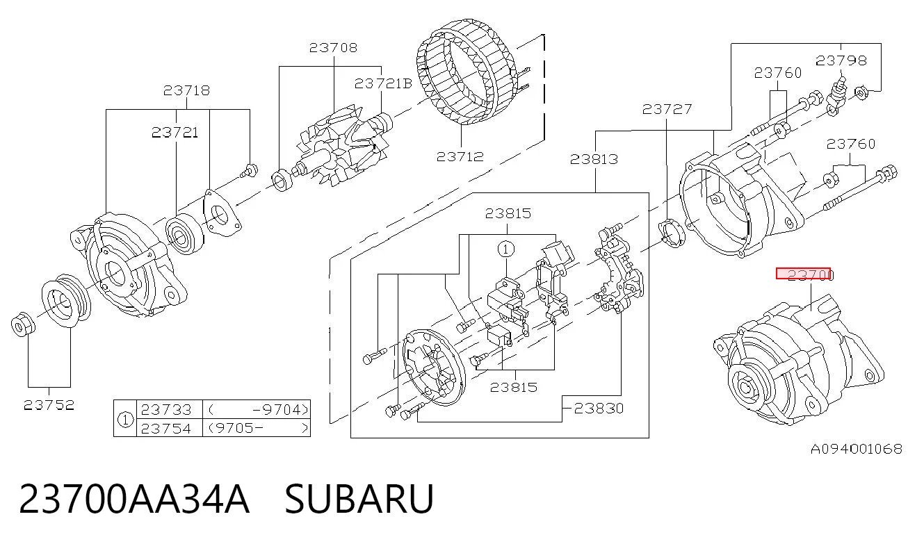 23700AA34A Subaru Генератор автомобильный