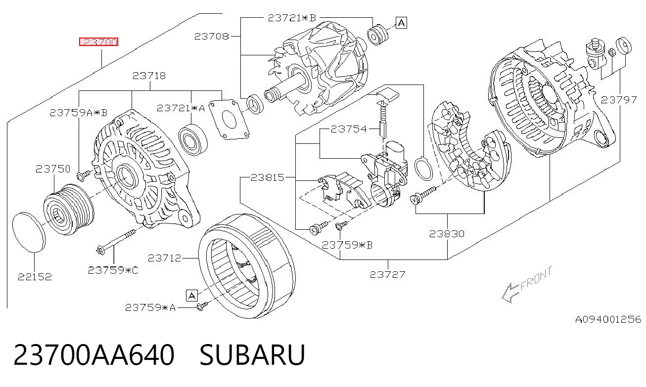 Генератор автомобильный на Subaru Forester III S12, SH