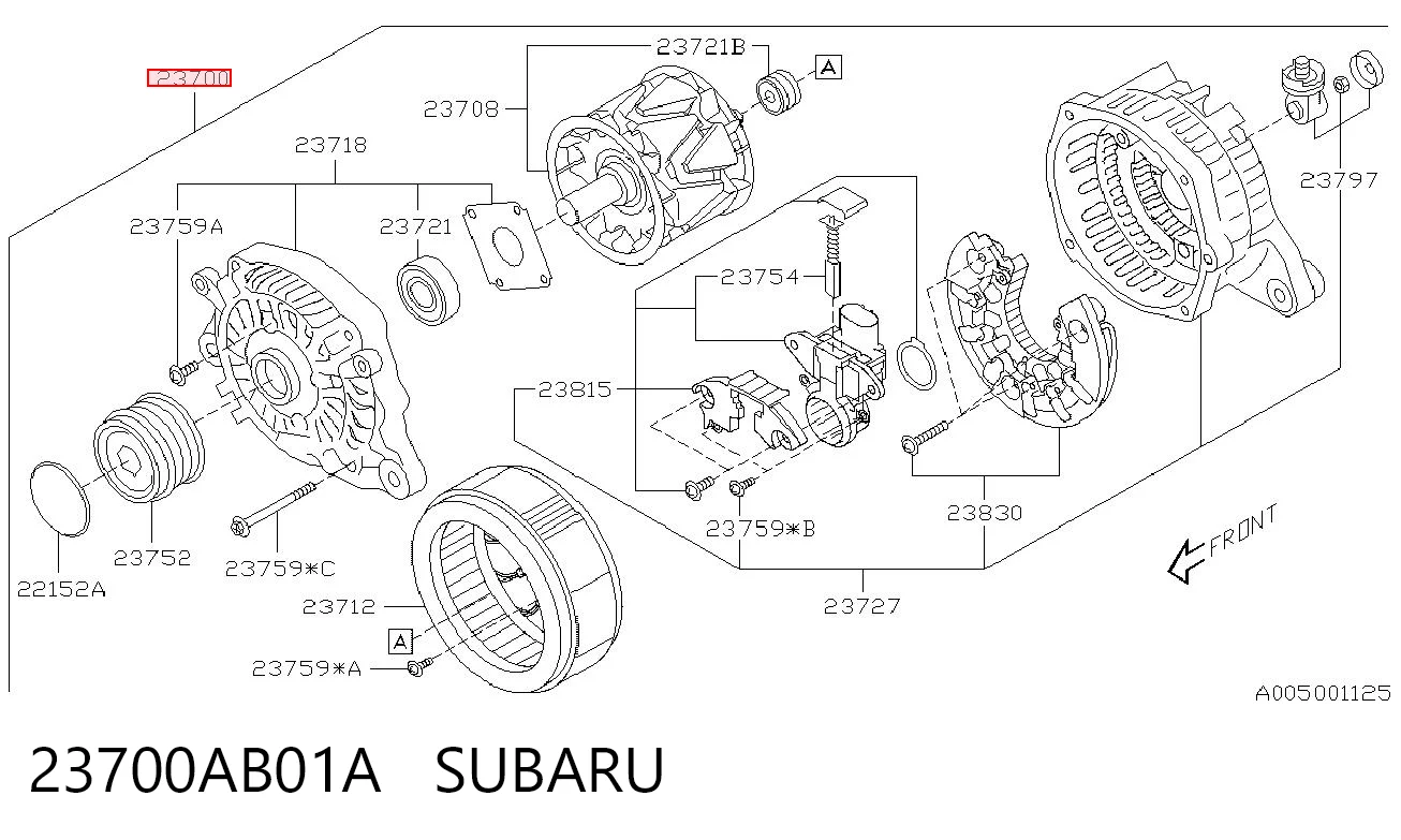 23700AB01A Subaru Генератор автомобильный