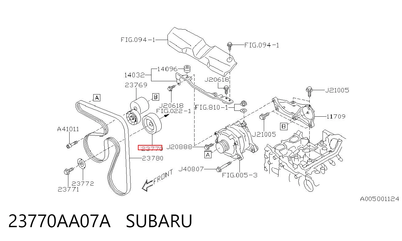 23770AA07A Subaru Ролик приводного ремня, паразитный
