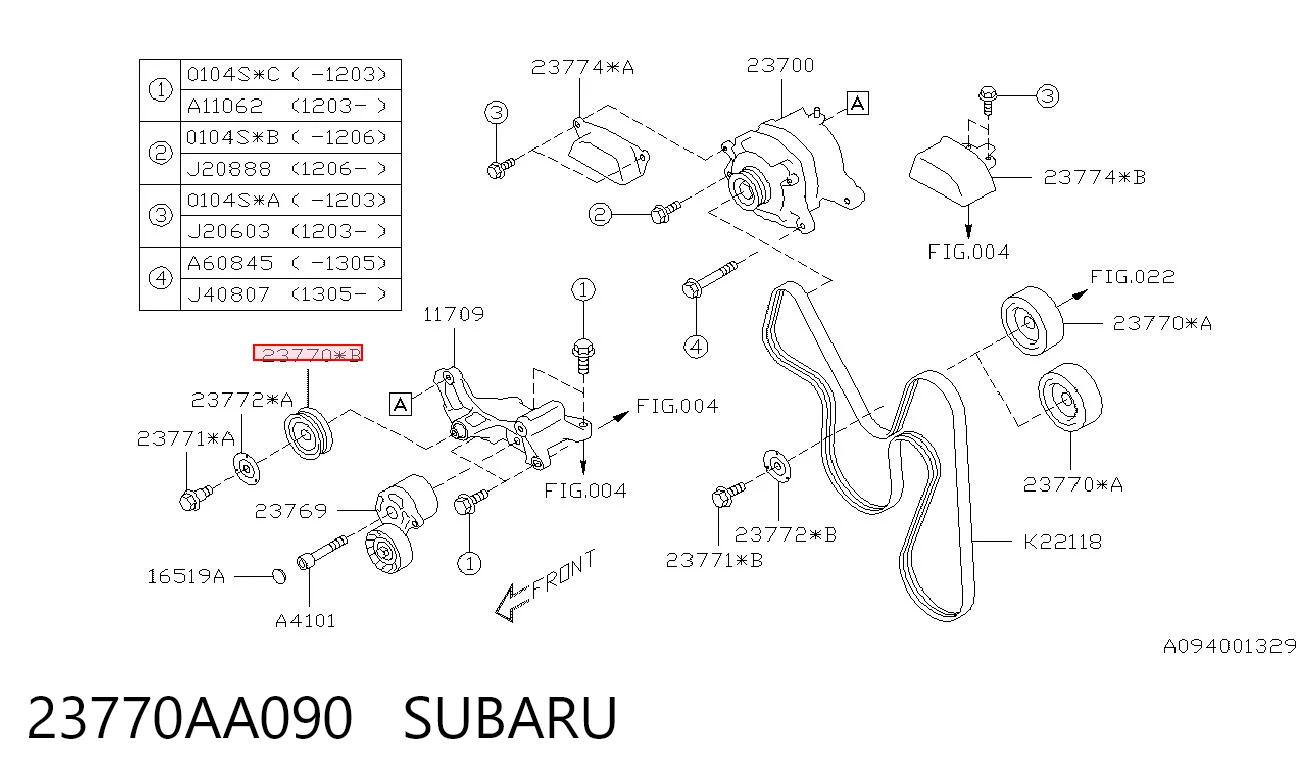 23770AA090 Subaru 
