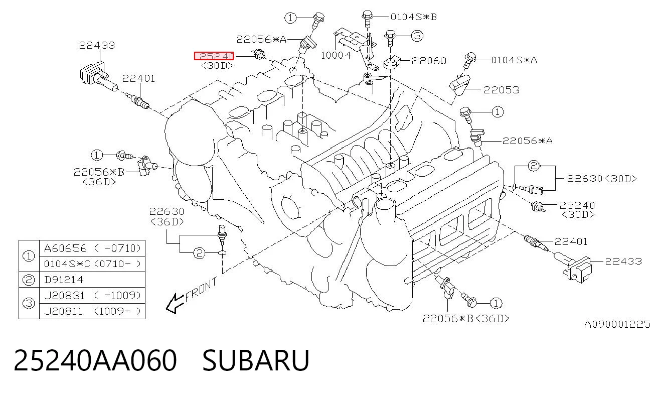 25240AA060 Subaru Датчик указателя давления масла