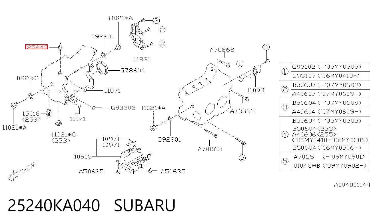 25240KA040 Subaru Датчик указателя давления масла