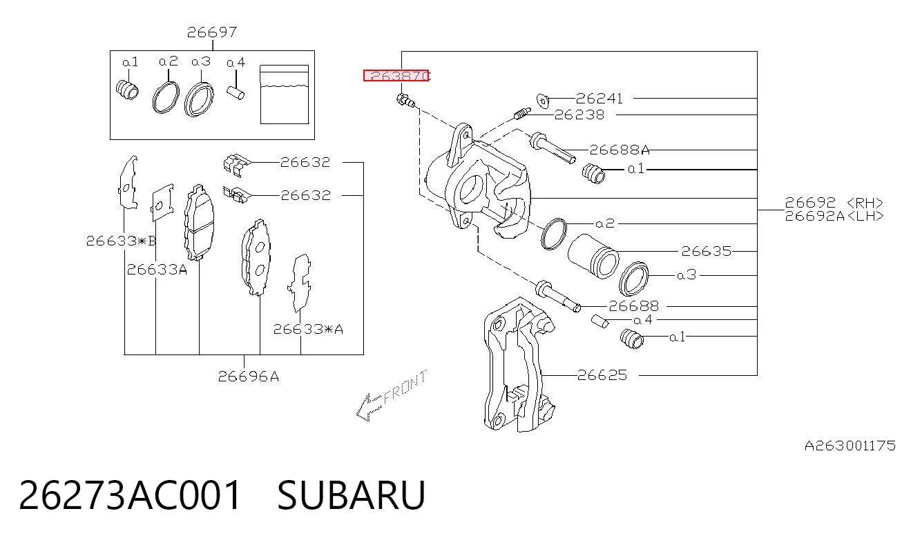 26273AC001 Subaru Болт крепления суппорта
