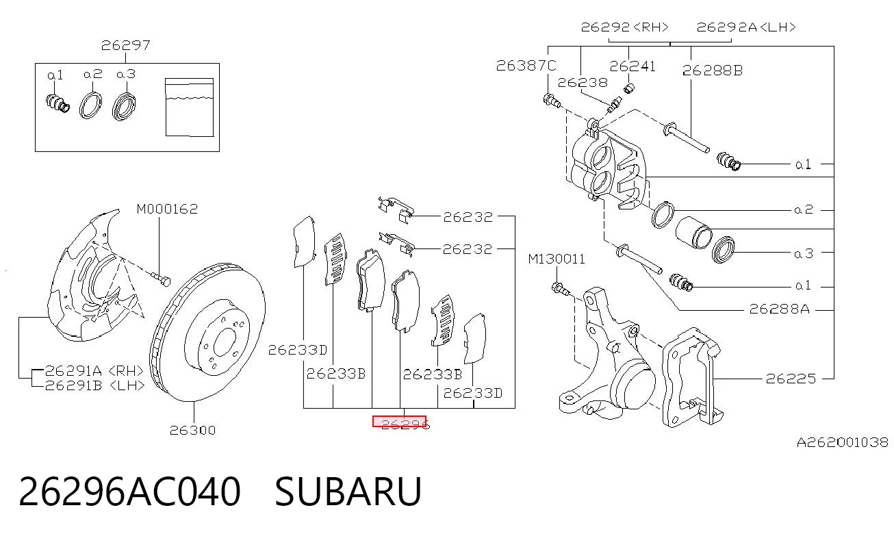 26296AC040 Subaru Колодки передние