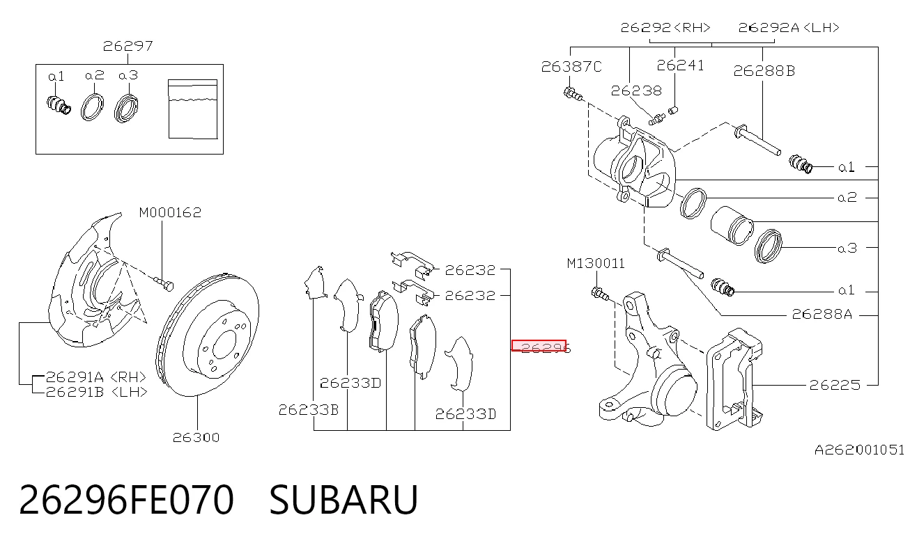 26296FE070 Subaru Колодки передние