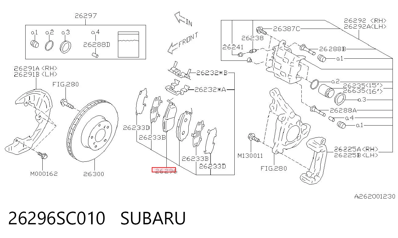 26296SC010 Subaru Колодки передние