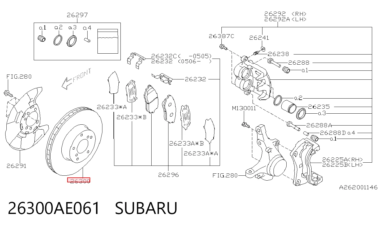 26300AE061 Subaru Диск тормозной передний