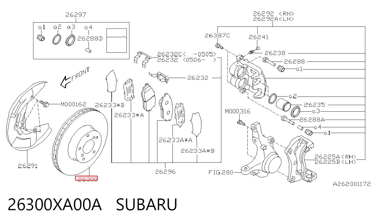 26300XA00A Subaru Диск тормозной передний
