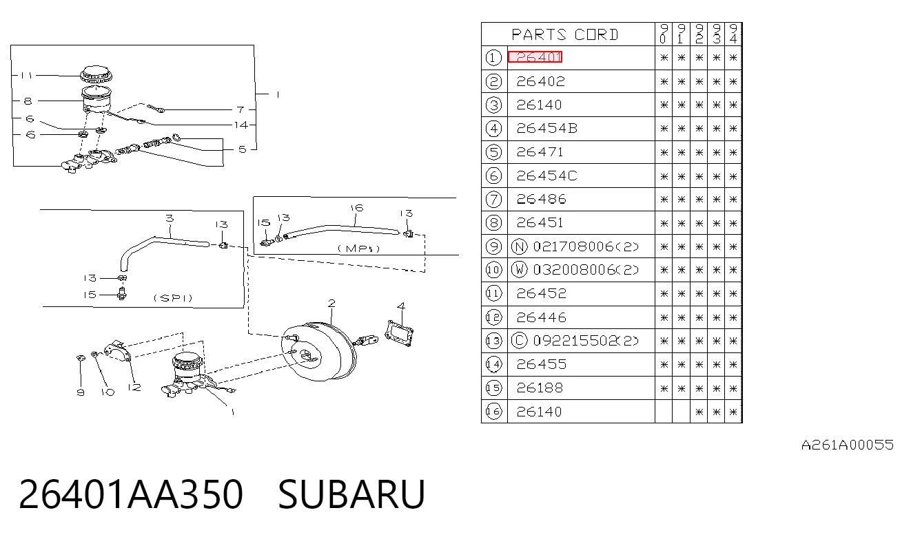 Цилиндр тормозной, главный на Subaru Legacy I BC